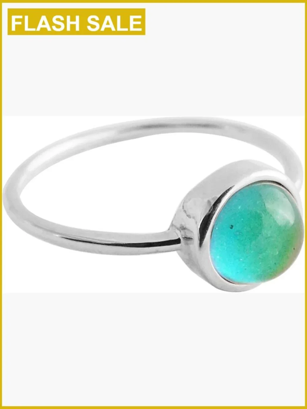 Color Changing Mood Ring Stacking Ring Sterling Silver Plated